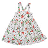 White strapless dress with red cherries pattern