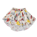 High and low skirt with floral pattern