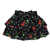 Black short skirt with cherries and bow pattern