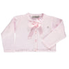 Pink cardigan with beading and bow