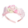 Pink headband with flowers and bow