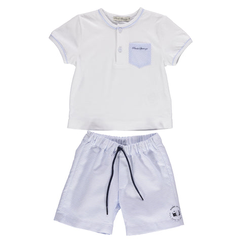Boy's set with blue t-shirt and shorts