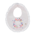 Pink bib with floral print for girl