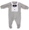 Babygrow cinza em algodão com papillon